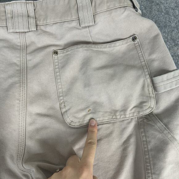 Duluth Trading Co Cargo Pants Mens 36X30 Beige Khaki Straight Leg Workwear Flaws - Picture 13 of 13